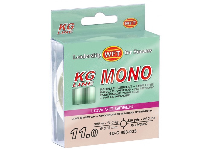 Леска монофильная WFT KG MONO Green 300/033