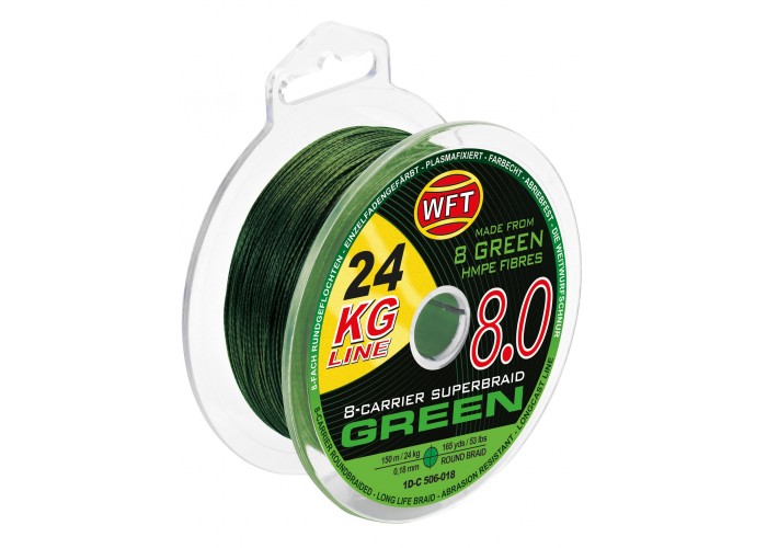 Леска плетёная WFT KG x8 Green 150/018