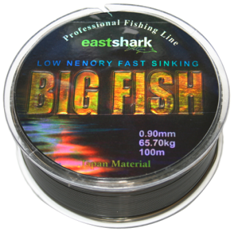 Леска BIG Fish 0,8 100м чёрная (54,4 кг)