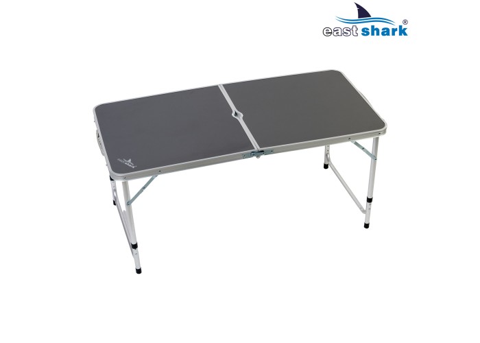 Набор алюминиевый стол + 4 стула 60*120 см серый